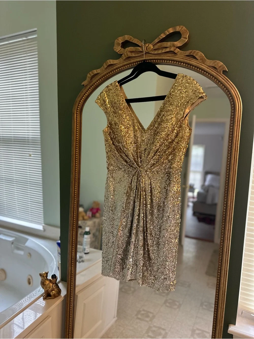 Jovani Gold Sequin Mini Dress